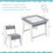Kids Activity Table and Chair Set with Storage Grey Wooden Play Table with Double-Sided Top